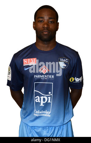 Le Havre, Frankreich. 7. Oktober 2013. Französischen Liga 1 Team Le Harve, offizielle Portrait-Fotos für die Saison 2013 / 14. Geoffrey MALFLEURY - N ° 20 © Aktion Plus Sport/Alamy Live News Stockfoto