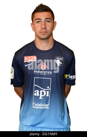 Le Havre, Frankreich. 7. Oktober 2013. Französischen Liga 1 Team Le Harve, offizielle Portrait-Fotos für die Saison 2013 / 14. Mickael LE BIHAN - N ° 23 © Aktion Plus Sport/Alamy Live News Stockfoto