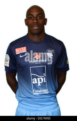 Le Havre, Frankreich. 7. Oktober 2013. Französischen Liga 1 Team Le Harve, offizielle Portrait-Fotos für die Saison 2013 / 14. Jonathan RIVIEREZ - N ° 28 © Aktion Plus Sport/Alamy Live News Stockfoto