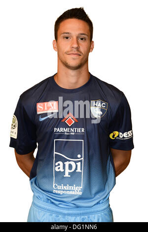 Le Havre, Frankreich. 7. Oktober 2013. Französischen Liga 1 Team Le Harve, offizielle Portrait-Fotos für die Saison 2013 / 14. Florian PINTEAUX - N ° 29 © Aktion Plus Sport/Alamy Live News Stockfoto