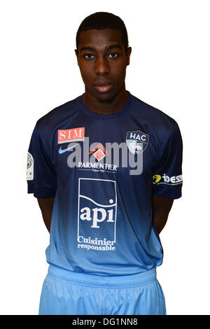 Le Havre, Frankreich. 7. Oktober 2013. Französischen Liga 1 Team Le Harve, offizielle Portrait-Fotos für die Saison 2013 / 14. Sosthene BAH - N ° 4 © Aktion Plus Sport/Alamy Live News Stockfoto