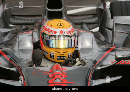 Lewis Hamilton im McLaren Testphase Formel 1 am Hockenheimring in Deutschland am 8. Juli 2008 Stockfoto