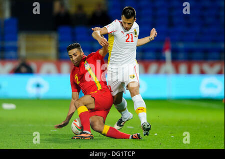 Cardiff, Wales. 11. Oktober 2013. während der zweiten Hälfte der FIFA WM 2014 (European Region) Gruppe ein Qualifikationsspiel zwischen Wales und Mazedonien in Cardiff City Stadium. Bildnachweis: Aktion Plus Sport/Alamy Live-Nachrichten Stockfoto