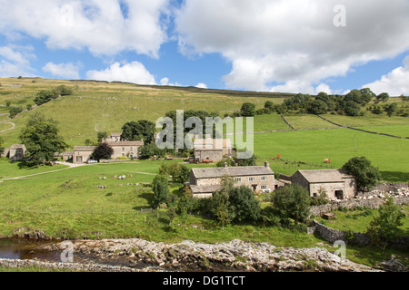 Die kleinen landwirtschaftlichen Weiler Yockenthwaite in Wharfdale, Yorkshire Dales National Park, England, UK Stockfoto