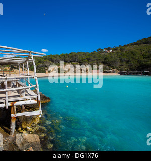 Ibiza Cala Benirras Strand in San Joan bei Balearen-Spanien Stockfoto