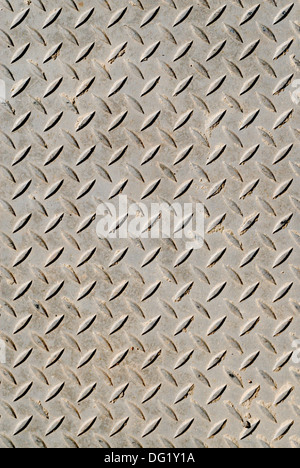 Schraffierte Metall rutschfeste Oberfläche Hintergrund Muster. Stockfoto