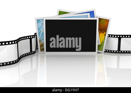 Stapel von Fotos mit film Stockfoto