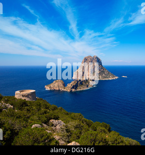 Ibiza Es Vedra Aussicht vom Torre des Savinar Turm San Jose in Balearen Stockfoto