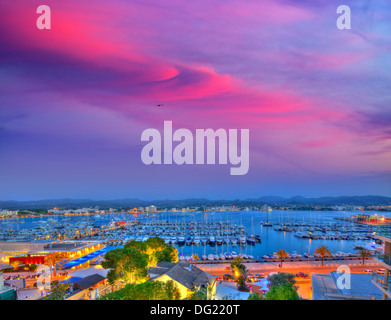 Ibiza San Antonio Abad Sant Antoni Portmany Sonnenuntergang in Balearen Stockfoto