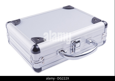 Metall-Etui für Unternehmen isoliert auf weißem Hintergrund Stockfoto