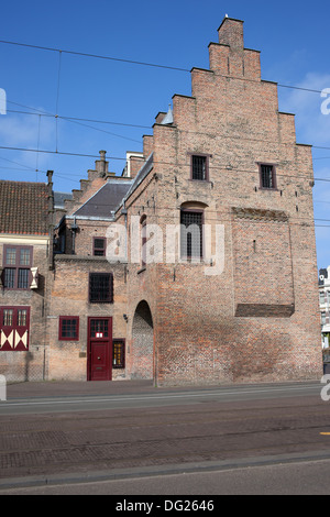 Gefängnis Tor mittelalterlichen Wahrzeichen im Stadtzentrum den Haag (Den Haag), Holland, Niederlande. Stockfoto