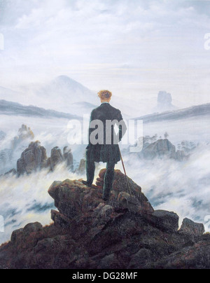 Wanderer über dem Nebelmeer von Caspar 1818 Stockfoto