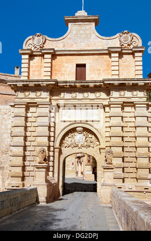 Haupttor Mdina Malta Stockfoto