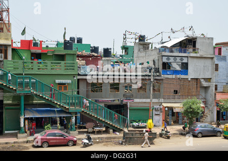 Majnu-ka-Tilla, eine Kolonie von tibetischen Flüchtlingen in Delhi, Indien Stockfoto