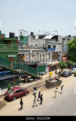 Majnu-ka-Tilla, eine Kolonie von tibetischen Flüchtlingen in Delhi, Indien Stockfoto