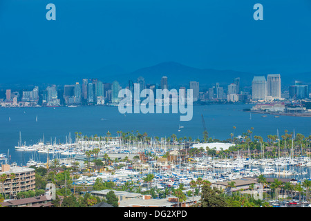 Skyline von San Diego gesehen von Point Loma Stockfoto
