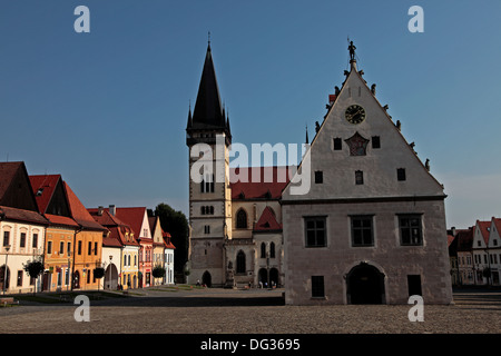 Radnicne Namestie Square, Bardejov, Slowakei Stockfoto