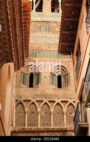 Der Turm der Kathedrale, Teruel, Hauptstadt der Mudéjar Kunst in Spanien. Stockfoto