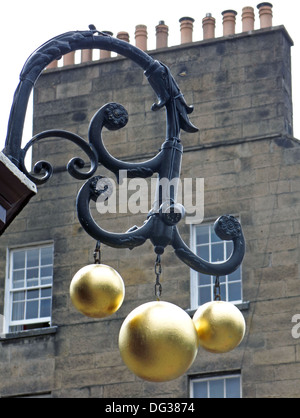Pfandhaus - Golden Balls Frederick Street, Edinburgh New Town , Schottland, Großbritannien Stockfoto