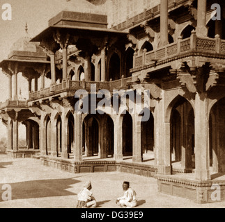 Indien - Sikandra Agra Grabmal des Akbar den großen frühen 1900er Jahren Stockfoto