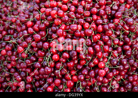 Kirschen aus Italien an einem Marktstand, Hannover, Niedersachsen, Deutschland, Europa, Stockfoto