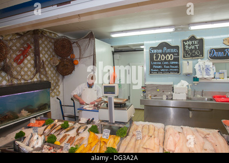 Beresford Markt frischen Fisch & Meeresfrüchte & Schale Fischhändler St Helier Jersey Stockfoto