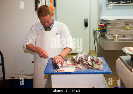 Beresford Markt frischen Fisch & Meeresfrüchte & Schale Fischhändler St Helier Jersey Stockfoto