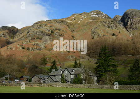 Neue Dungeon Ghyll Hotel. Great Langdale, Nationalpark Lake District, Cumbria, England, Vereinigtes Königreich, Europa. Stockfoto