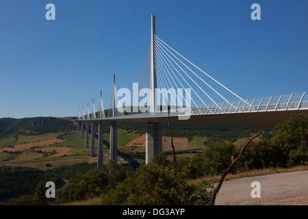 Viadukt von Millau, Viaduc de Millau, Architekt Norman Foster und Ingenieur Michel Virlogeux Stockfoto