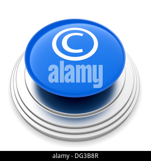 3D Illustration Copyright Schaltfläche "unterschreiben" isoliert. Copyright Konzept Stockfoto