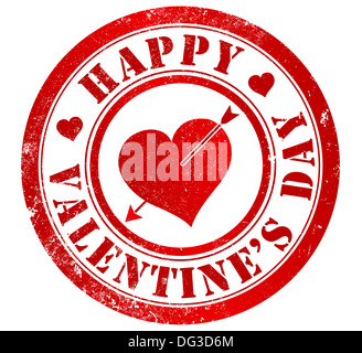 Happy Valentinstag Grunge-Stempel, in englischer Sprache Stockfoto