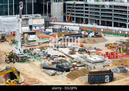 Ausbau Arbeiten am Terminal 2 am Flughafen Heathrow, London, UK. Stockfoto