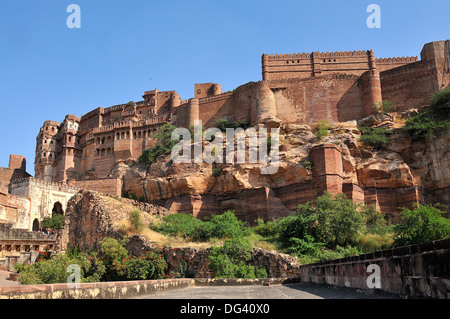 Das Mehrangarh Fort in Jodhpur, Rajasthan, Indien, Asien Stockfoto