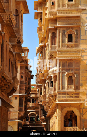 Patwa Havelis, renommierte private Villa in Jaisalmer, Rajasthan, Indien, Asien Stockfoto