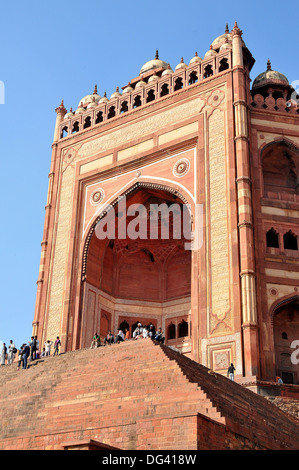 Monumentales Tor (Buland Darwaza), Jama Masjid Moschee, Fatehpur Sikri, UNESCO-Weltkulturerbe, Uttar Pradesh, Indien, Asien Stockfoto