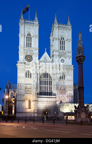 Westminster Abbey in der Nacht, Westminster, London, England, Vereinigtes Königreich, Europa Stockfoto