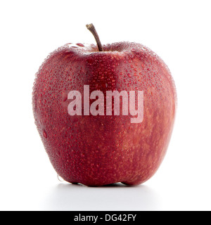 Roter Apfel isoliert auf weißem Hintergrund. Stockfoto
