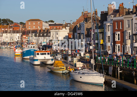 Angelboote/Fischerboote in den alten Hafen, Weymouth, Dorset, England, Vereinigtes Königreich, Europa Stockfoto