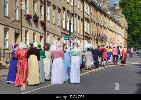 Bad, Jane Austen Festival, Parade, Somerset, England, Vereinigtes Königreich Stockfoto