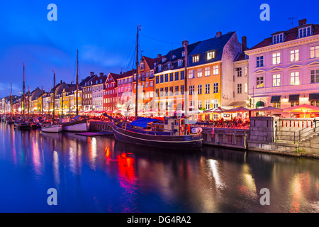 Nyhavn Kanal in Kopenhagen, Dänemark. Stockfoto