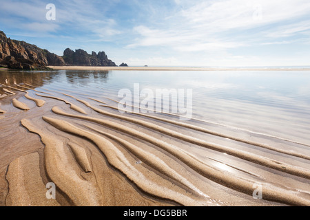 Foto von Pedn Vounder Strand in der Nähe von Porthcurno Cornwall England UK Europe Stockfoto