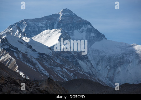 Mount Everest in den frühen Morgenstunden das Basislager in Tibet am 5200 m. Nepal entnommen Stockfoto