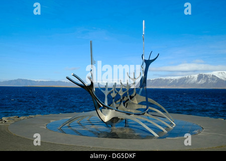 Viking Schiff Skulptur, Reykjavik, Island Stockfoto