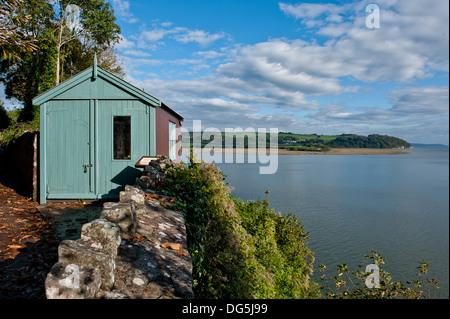 Ansicht von Dylans schreiben Schuppen in der Stadt Laugharne, der Geburtsort von dem Dichter Dylan Thomas, Wales UK Stockfoto