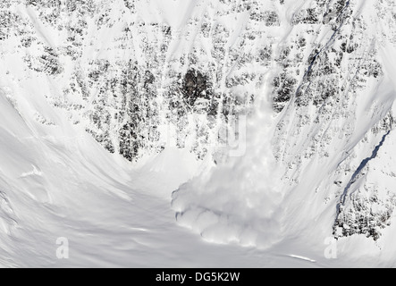 Lawine in Alaska-Gebirge in der Nähe von Mount McKinley Stockfoto