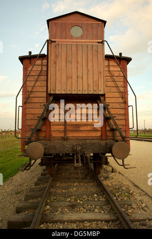 Eisenbahnwaggon im Konzentrationslager Auschwitz-Birkenau Stockfoto