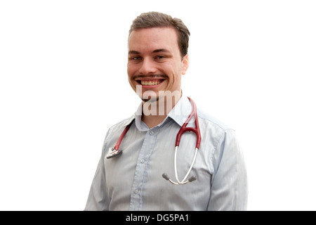 Porträt von glücklich jungen männlichen Arzt Stockfoto