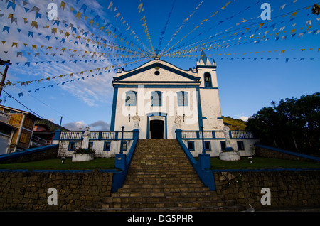 Igreja Matriz Nossa Senhora da Ajuda Kirche Innenstadt Ilhabela, Küste Sao Paulo, Brasilien Stockfoto