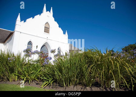 Kolonialarchitektur in Franschhoek in der Nähe von Kapstadt. Stockfoto