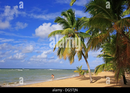 Strand von Las Terrenas, Halbinsel Samana, Dominikanische Republik Stockfoto